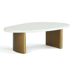 Sterling White Marble Coffee Table - Small Antique Gold