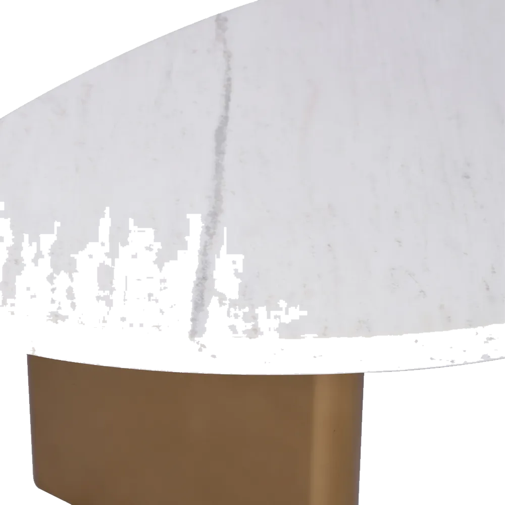 Solstice White Marble Coffee Table - Small Antique Gold