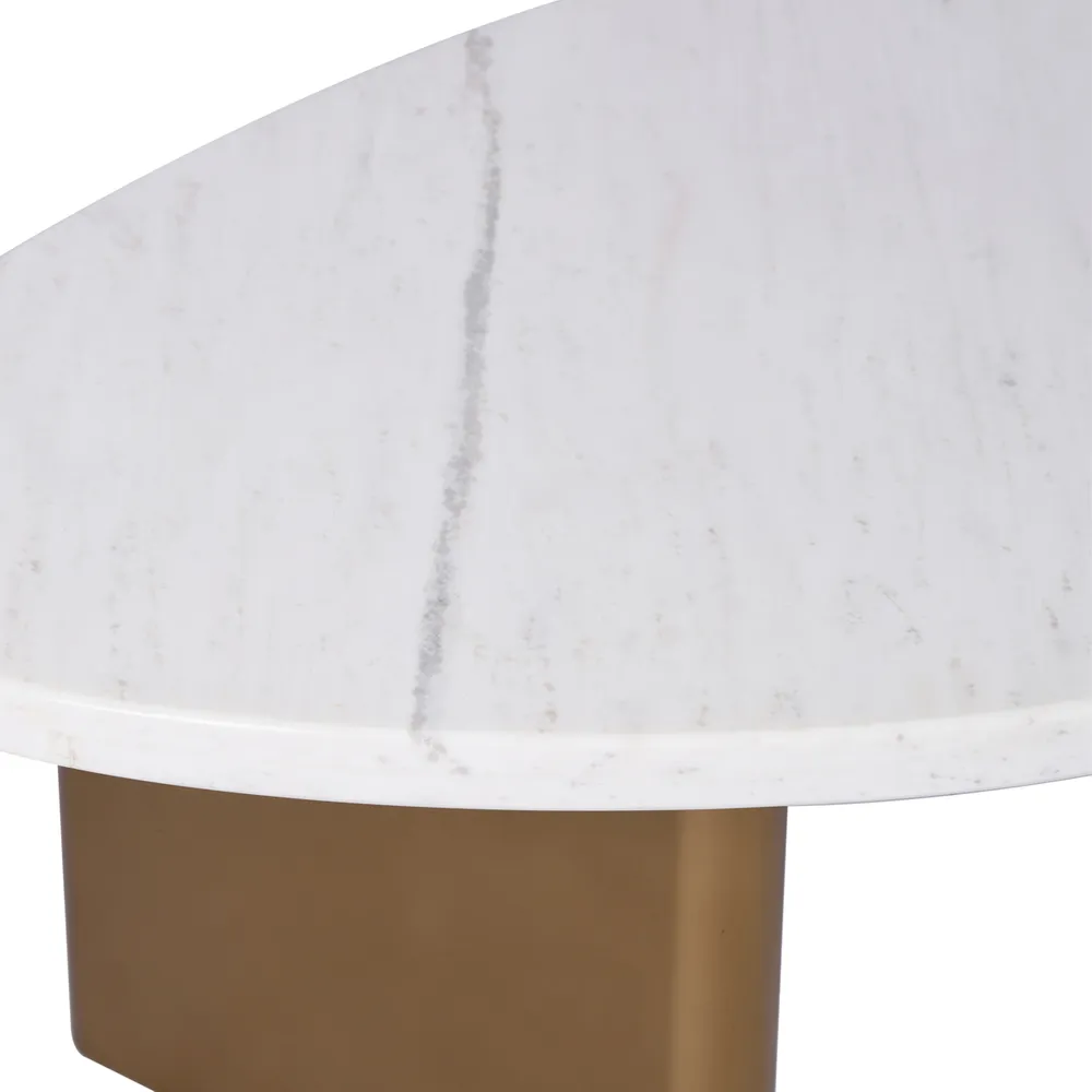 Sterling White Marble Coffee Table - Small Antique Gold