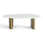 Sterling White Marble Coffee Table - Small Antique Gold