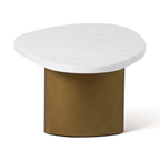 Sterling White Marble Coffee Table - Small Antique Gold