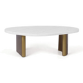 Sterling White Marble Coffee Table - Small Antique Gold