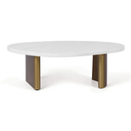 Sterling White Marble Coffee Table - Small Antique Gold