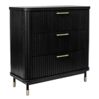 Stirling 3 Drawer Chest - Black