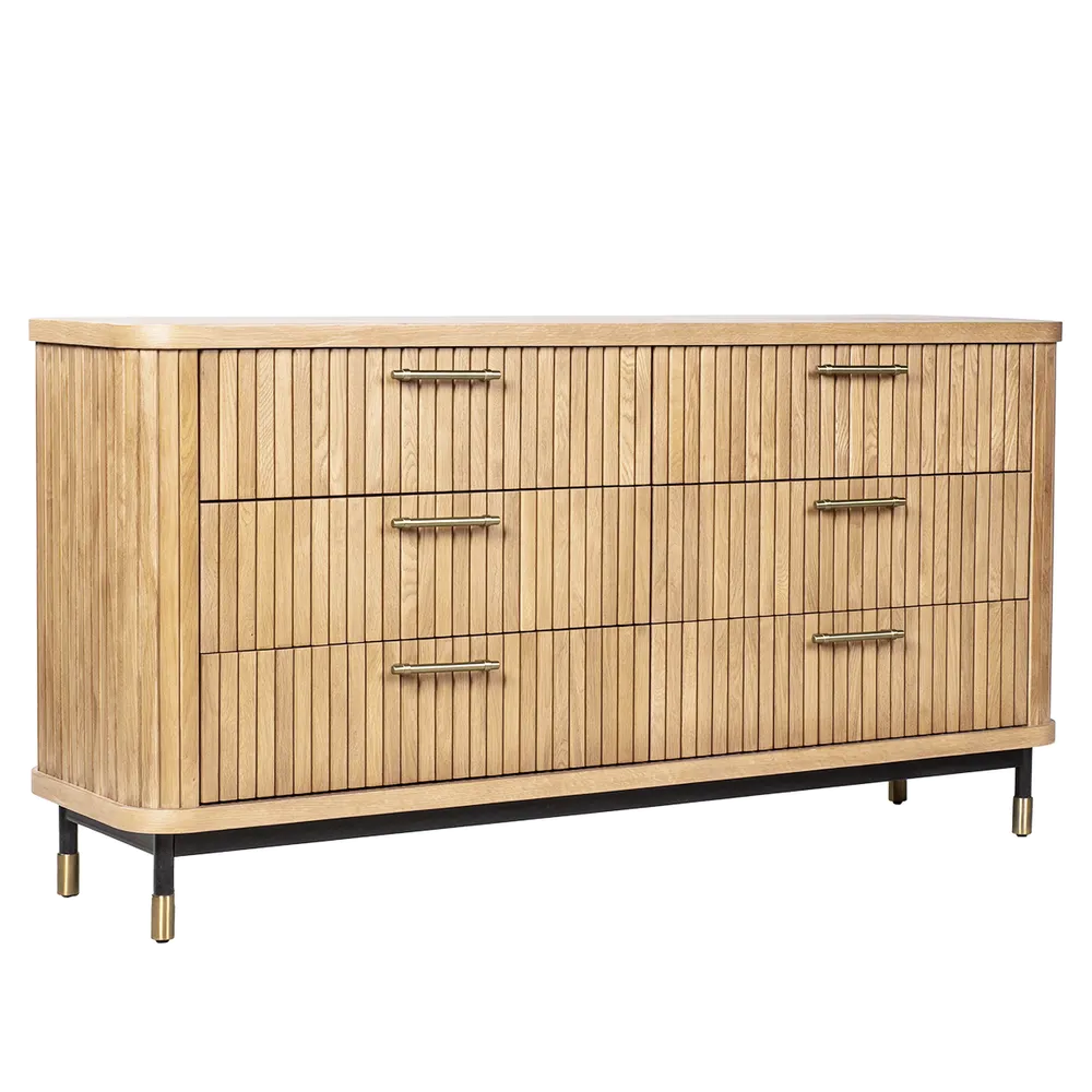 Stirling Oak 6 Drawer Chest - Natural