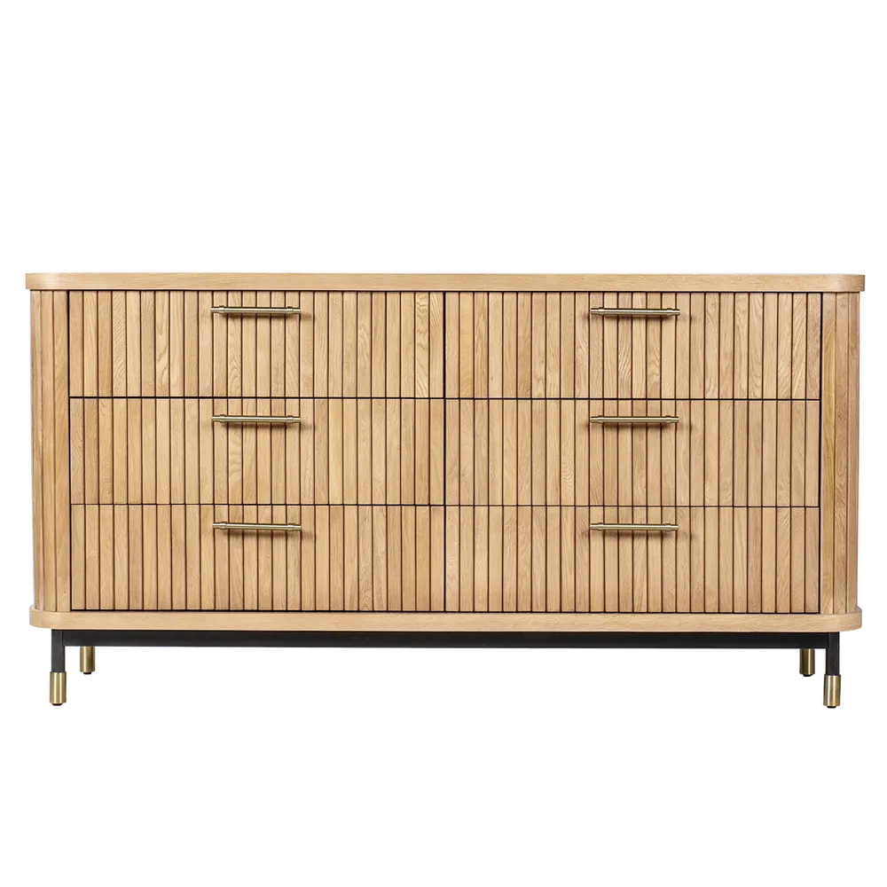 Stirling Oak 6 Drawer Chest - Natural