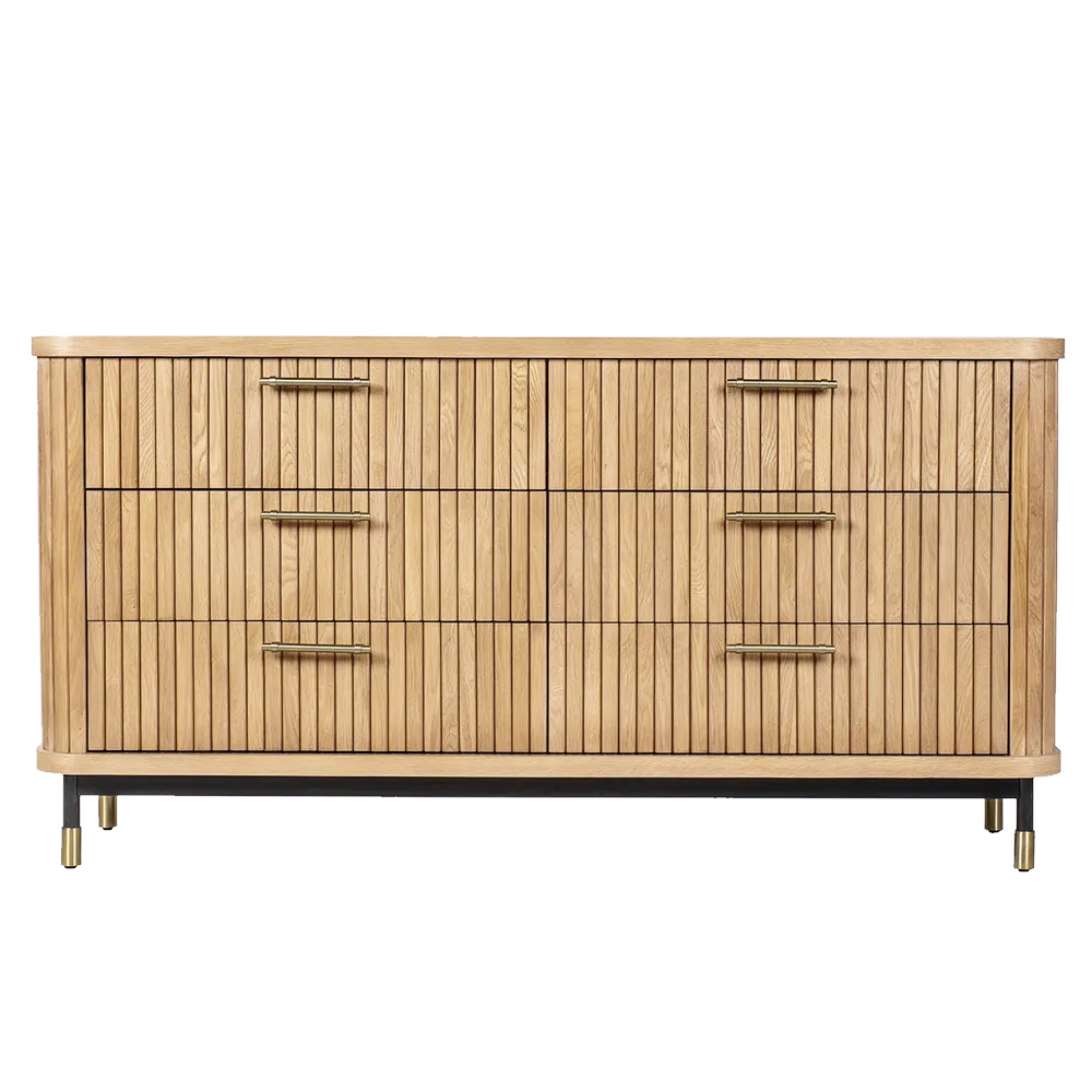 Sophia Oak 6 Drawer Chest - Natural