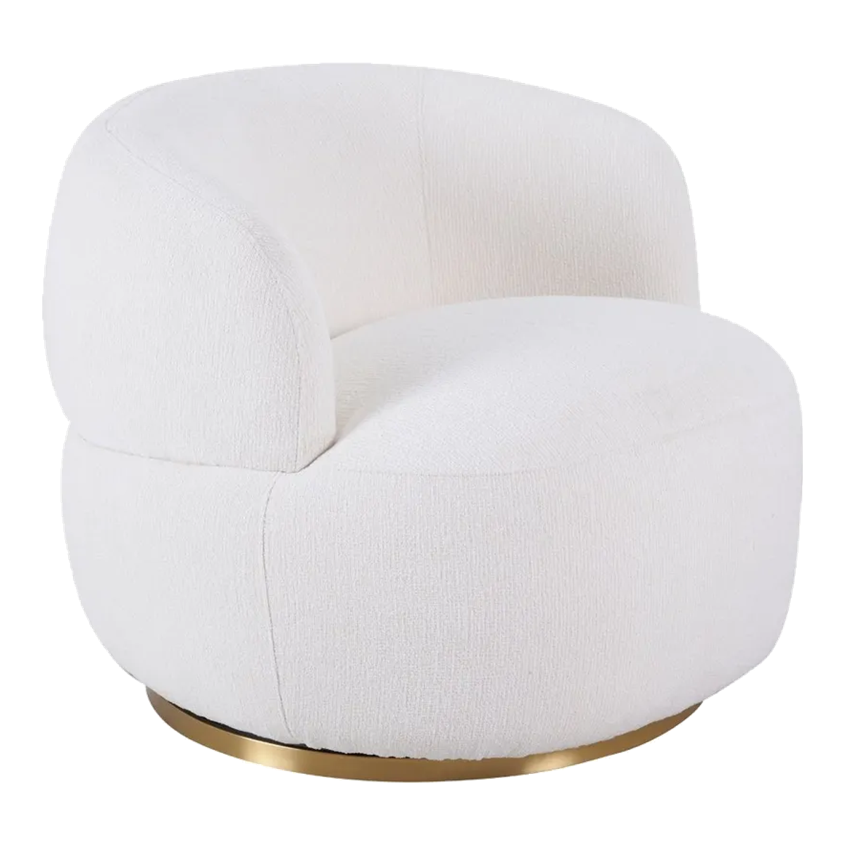 Tubby Swivel Arm Chair - Ecru