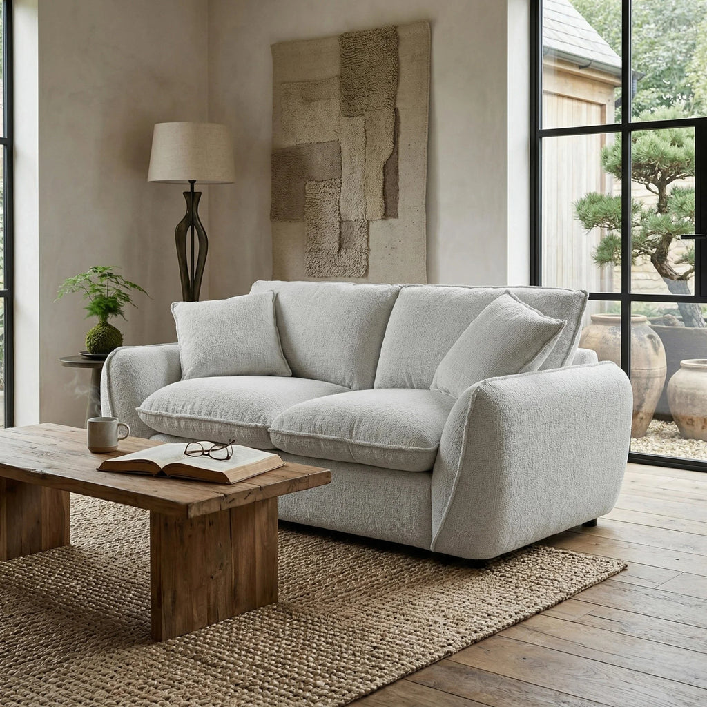 Braddock Fabric Sofa, 2 Seater, Snow