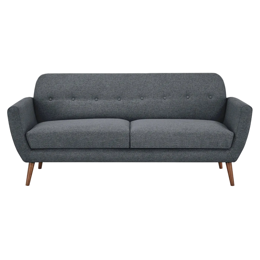 Flevia Fabric Sofa, 3 Seater, Dark Grey