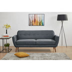 Flevia Fabric Sofa, 3 Seater, Dark Grey