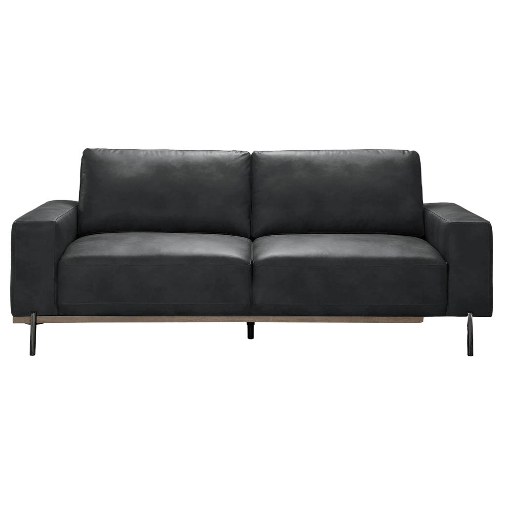 Anava PU Leather Sofa, 3 Seater, Licorice