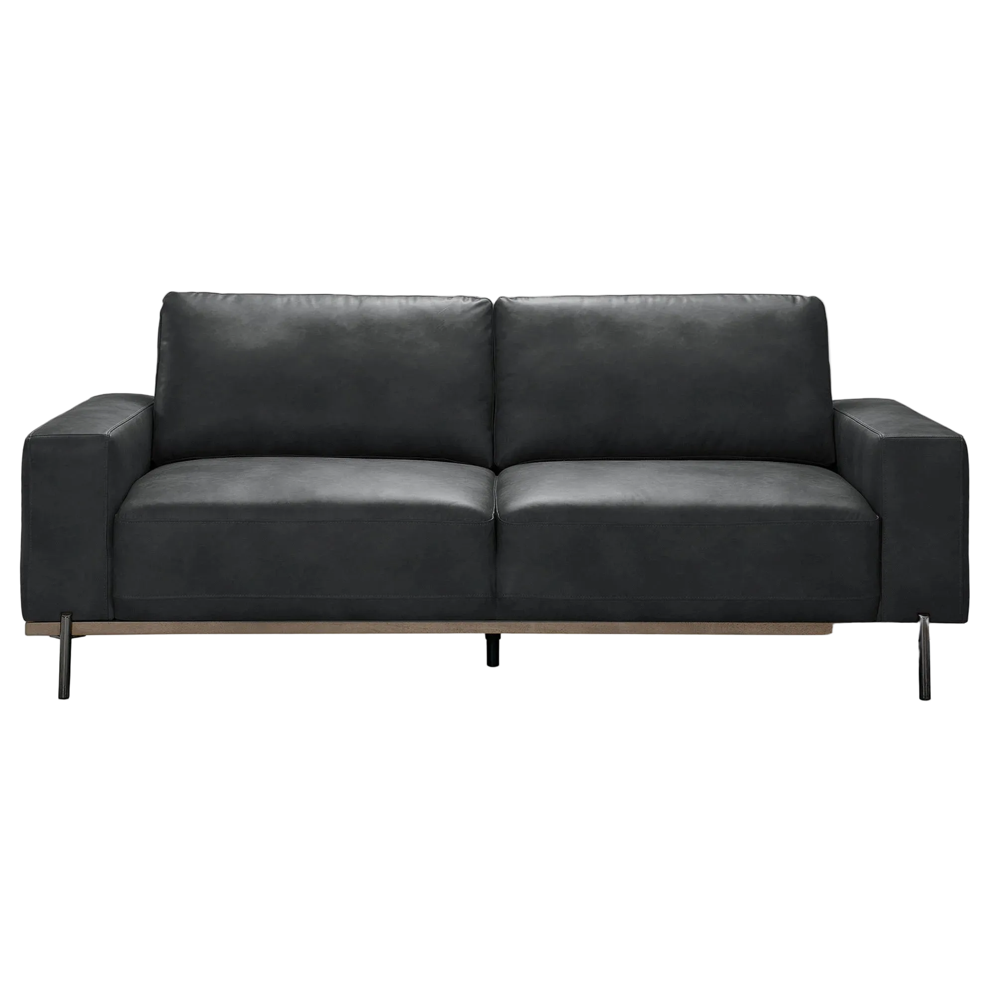 Anava PU Leather Sofa, 3 Seater, Licorice