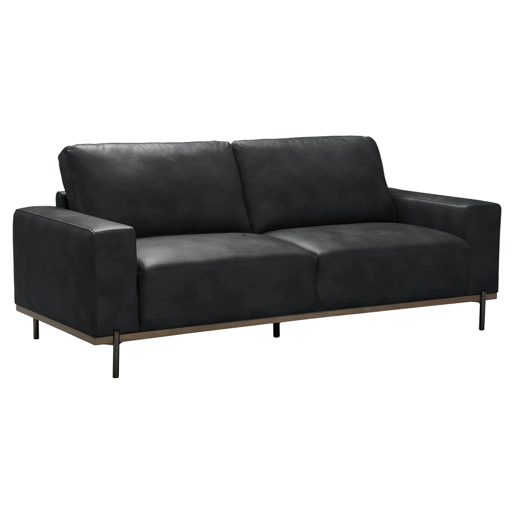 Anava PU Leather Sofa, 3 Seater, Licorice