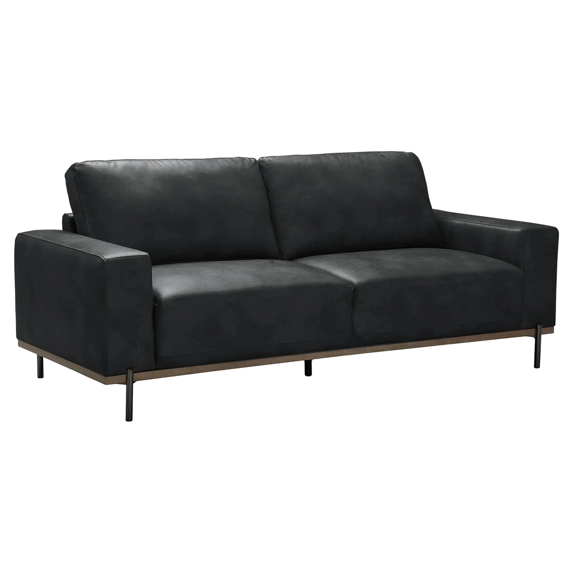 Anava PU Leather Sofa, 3 Seater, Licorice