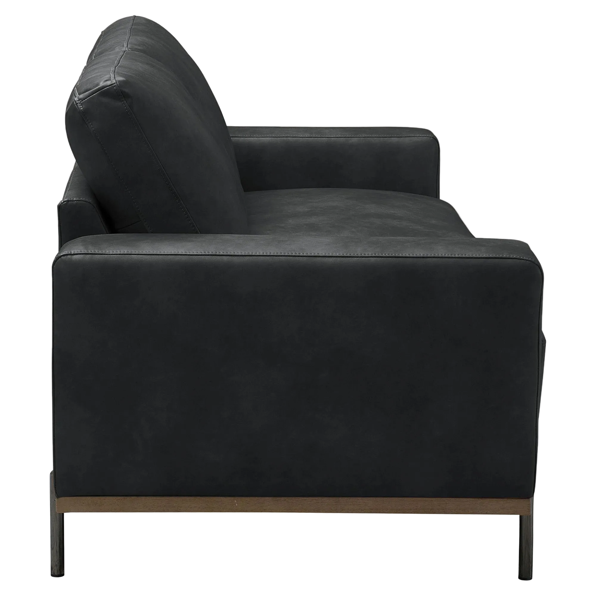 Anava PU Leather Sofa, 3 Seater, Licorice
