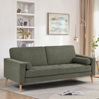 Wyatt Fabric Sofa, 3 Seater, Olive