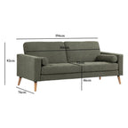 Wyatt Fabric Sofa, 3 Seater, Olive