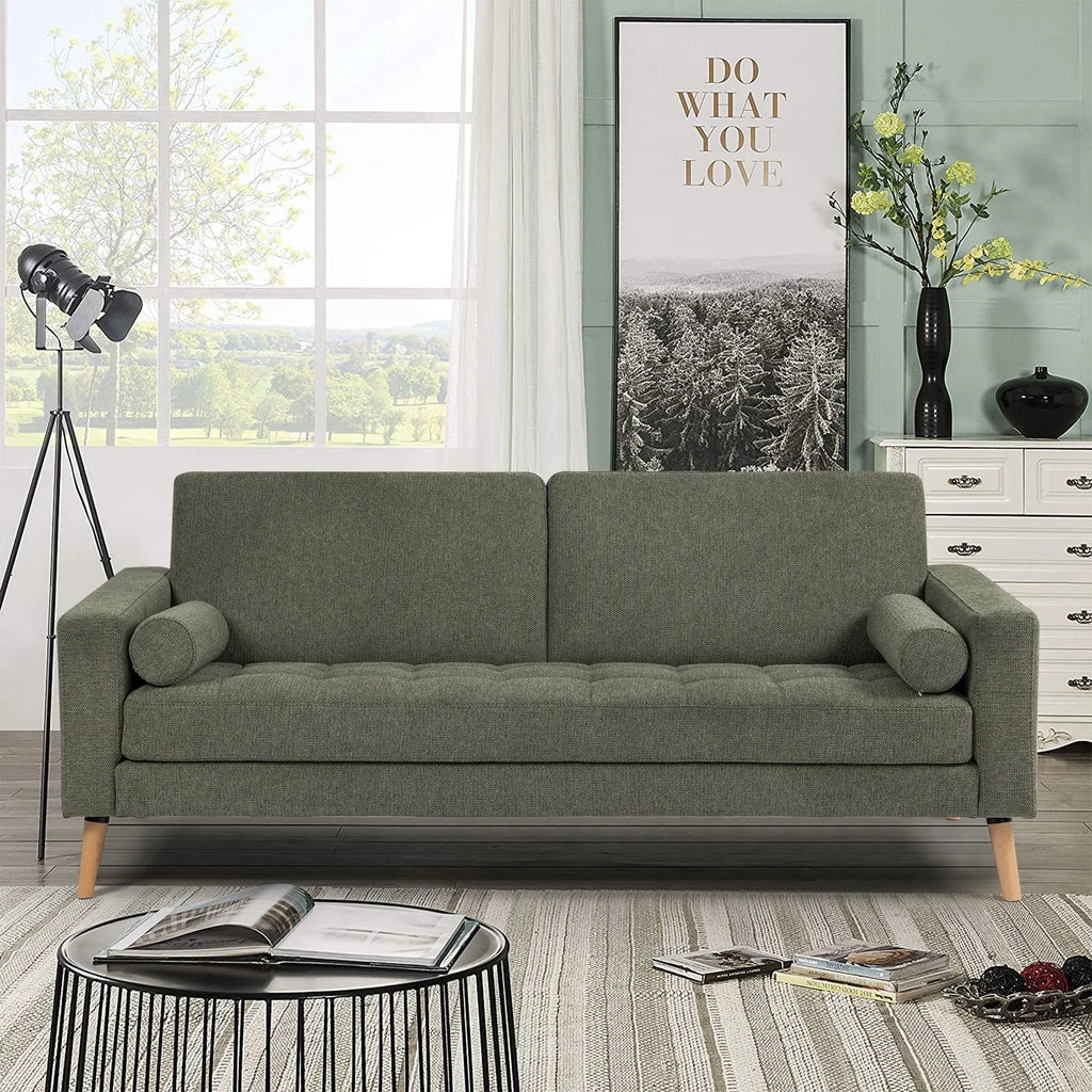 Wyatt Fabric Sofa, 3 Seater, Olive
