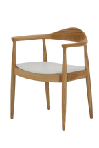 Hans Wegner Round Chair - Natural Ash White Cushion