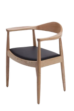 Hans Wegner Round Chair - Natural Ash Black Cushion