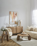 Amalfi Formes Teddy Bear Curved 3 Seater Sofa Off White
