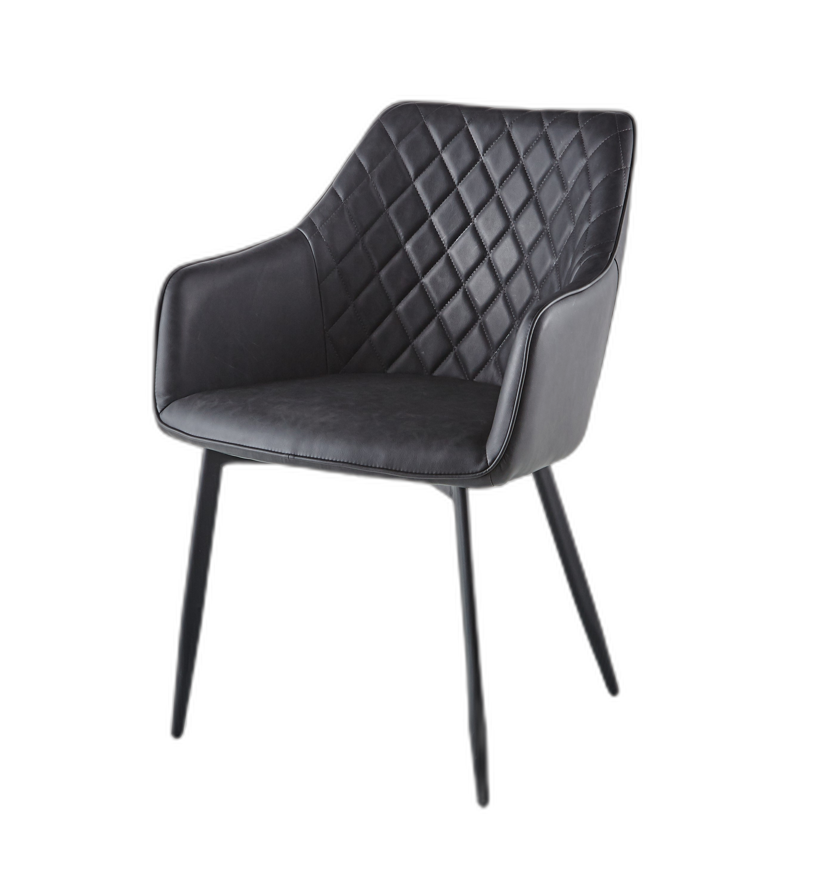 Arco PU Leather Dining Chair with Metal Legs - Cream