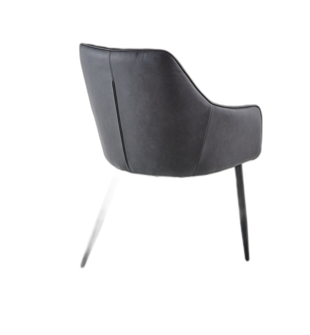 Arco PU Leather Dining Chair with Metal Legs - Cream