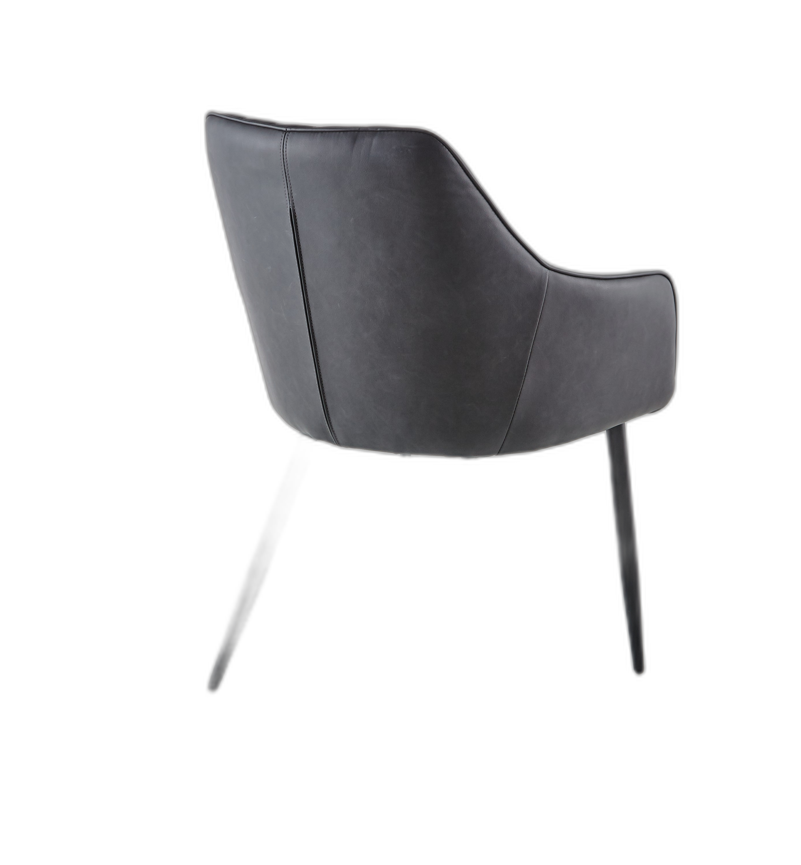 Arco PU Leather Dining Chair with Metal Legs - Cream