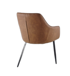 Arco PU Leather Dining Chair with Metal Legs - Cream