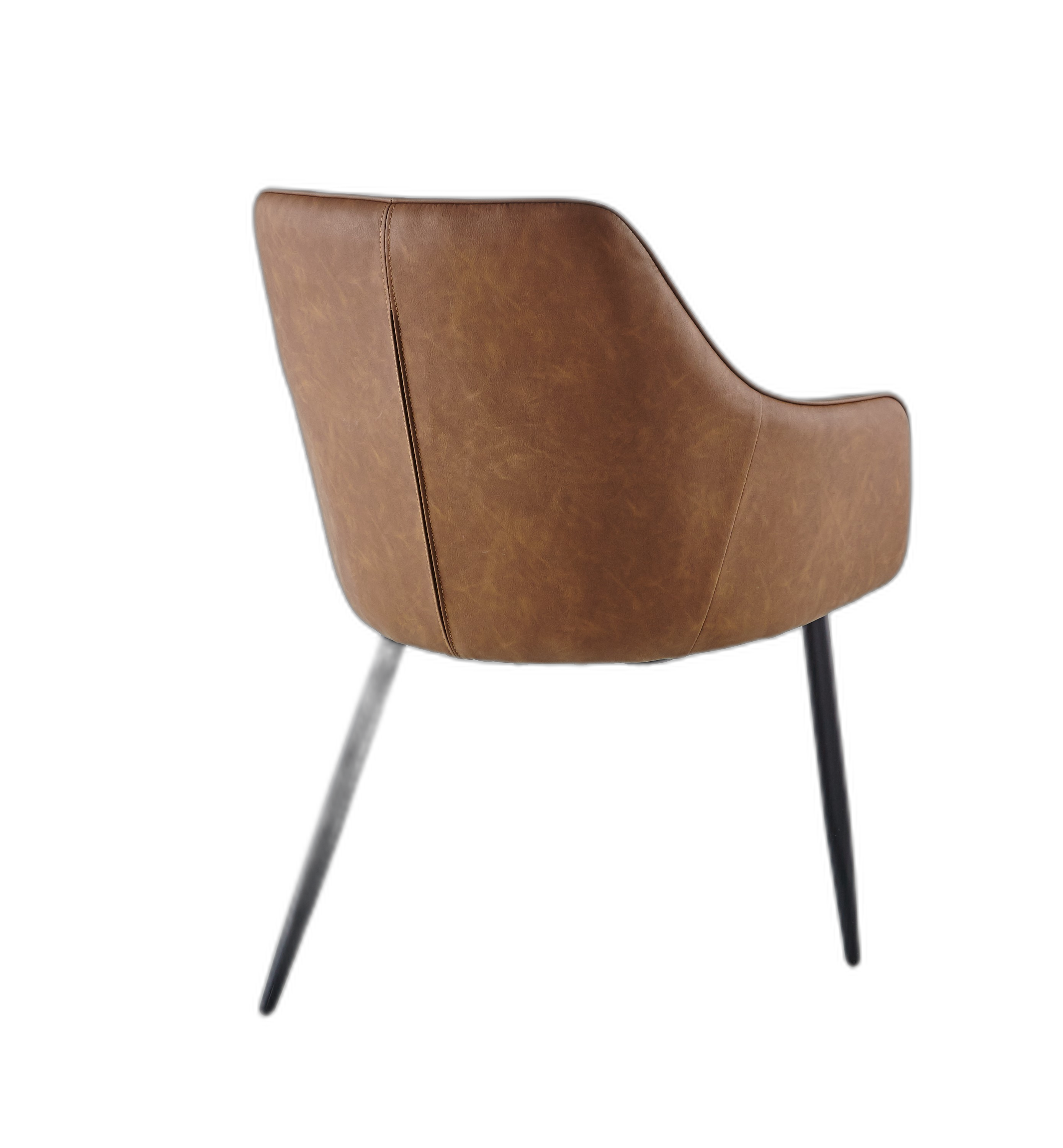 Arco PU Leather Dining Chair with Metal Legs - Cream
