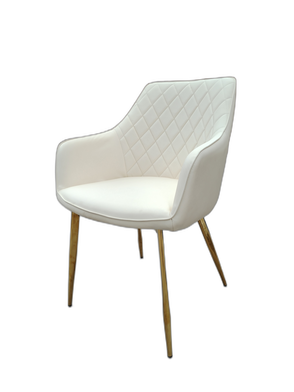 Arco PU Leather Dining Chair with Metal Legs - Cream