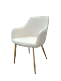Arco PU Leather Dining Chair with Metal Legs - Cream