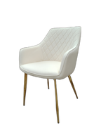 Arco PU Leather Dining Chair with Metal Legs - Cream
