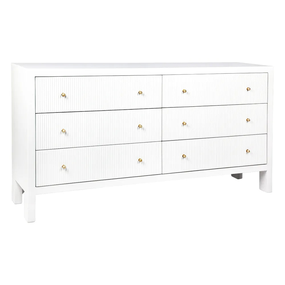 Ariana 6 Drawer Chest - White