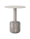 Marseille Lamp Table - Silver Travertine & Taupe Powder Coat