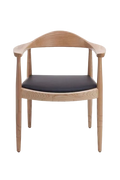 Hans Wegner Round Chair - Natural Ash Black Cushion