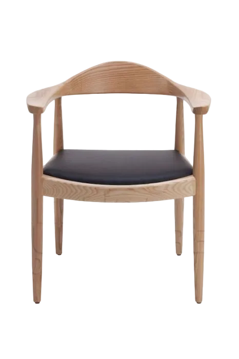 Hans Wegner Round Chair - Natural Ash Black Cushion