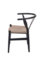 Hans Wegner Wishbone Chair - Black Natural Cord