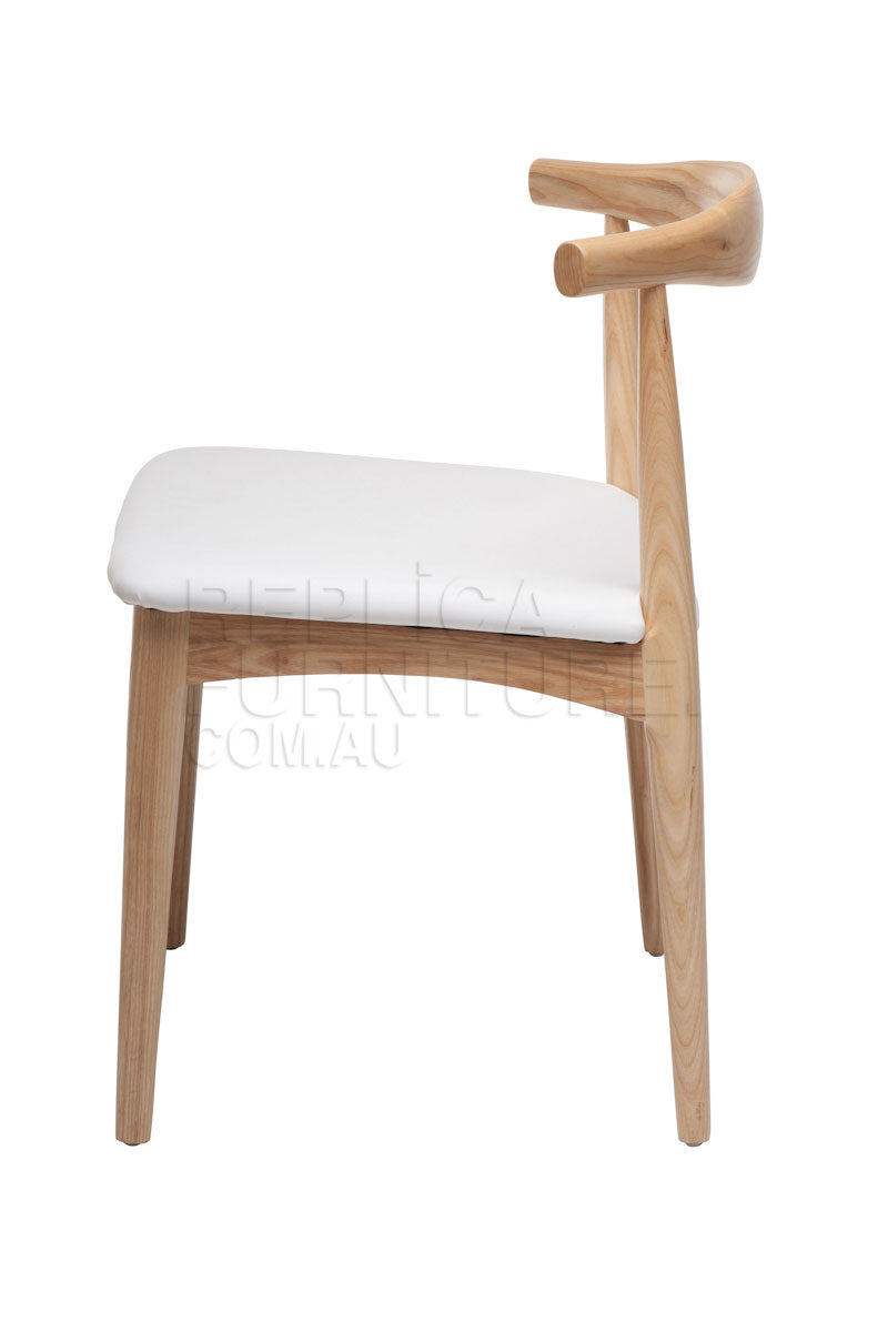 Hans Wegner Elbow Chair CH20 - Natural Ash White Seat