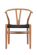 Hans Wegner Wishbone Chair - Natural Black Cord