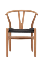 Hans Wegner Wishbone Chair - Natural Black Cord