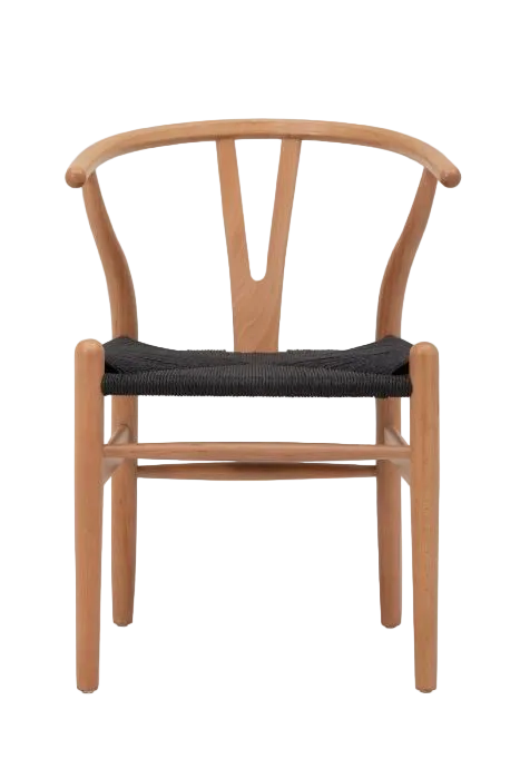 Hans Wegner Wishbone Chair - Natural Black Cord