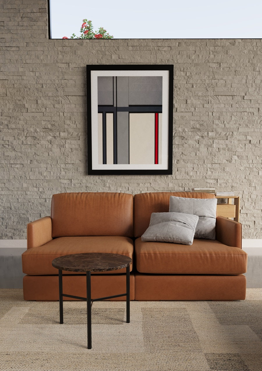 Nimes Lamp Table - Dark Emperador & Black Powder Coat