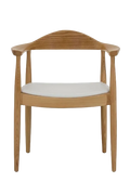 Hans Wegner Round Chair - Natural Ash White Cushion