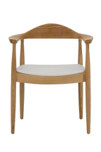 Hans Wegner Round Chair - Natural Ash White Cushion