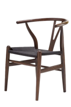 Hans Wegner Wishbone Chair - Dark Walnut Black Cord