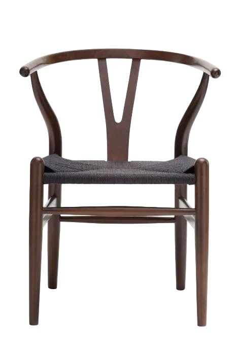 Hans Wegner Wishbone Chair - Dark Walnut Black Cord