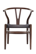 Hans Wegner Wishbone Chair - Dark Walnut Black Cord