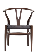 Hans Wegner Wishbone Chair - Dark Walnut Black Cord